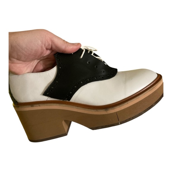 Robert Clergerie Black and White Platform Saddle Shoes- Fantastic! Size 39.5 - Picture 8 of 15